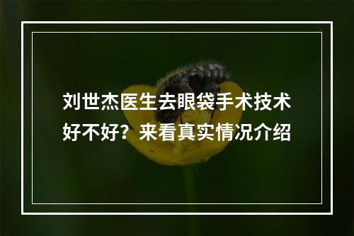 刘世杰医生去眼袋手术技术好不好？来看真实情况介绍