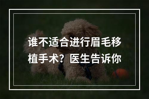 谁不适合进行眉毛移植手术？医生告诉你