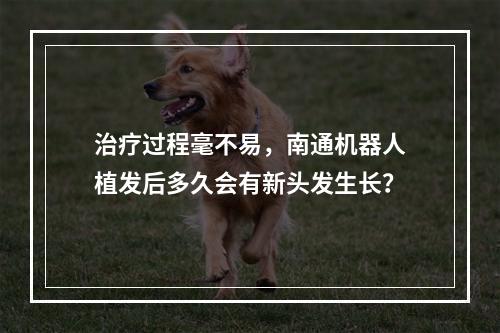 治疗过程毫不易，南通机器人植发后多久会有新头发生长？