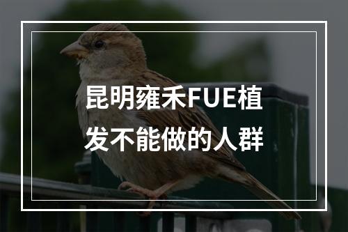 昆明雍禾FUE植发不能做的人群