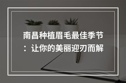 南昌种植眉毛最佳季节：让你的美丽迎刃而解