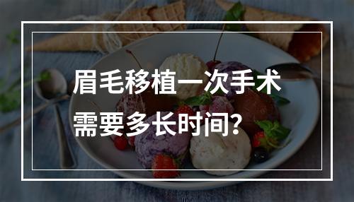 眉毛移植一次手术需要多长时间？