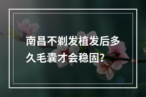 南昌不剃发植发后多久毛囊才会稳固？