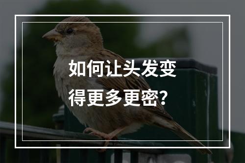 如何让头发变得更多更密？