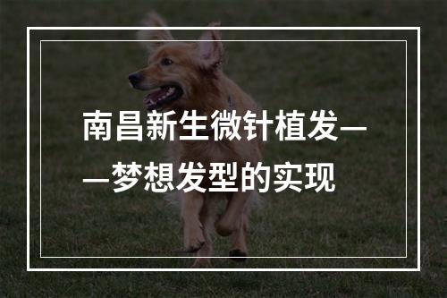 南昌新生微针植发——梦想发型的实现