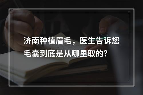 济南种植眉毛，医生告诉您毛囊到底是从哪里取的？