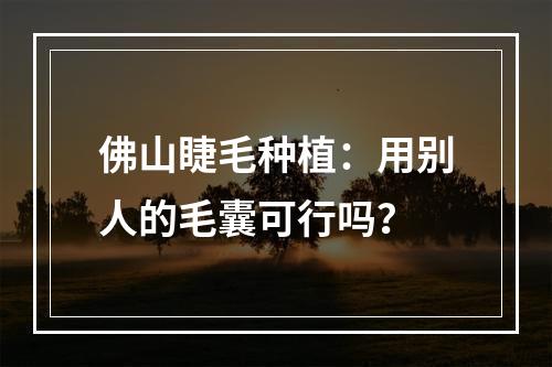 佛山睫毛种植：用别人的毛囊可行吗？