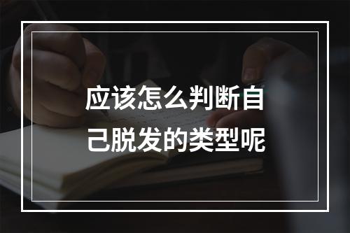 应该怎么判断自己脱发的类型呢