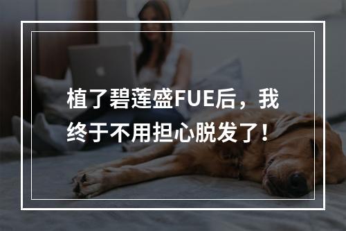 植了碧莲盛FUE后，我终于不用担心脱发了！