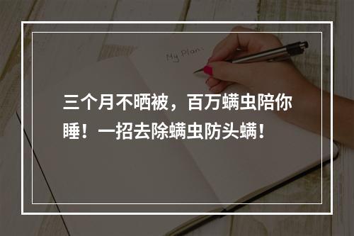 三个月不晒被，百万螨虫陪你睡！一招去除螨虫防头螨！