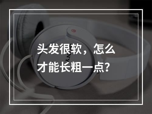 头发很软，怎么才能长粗一点？