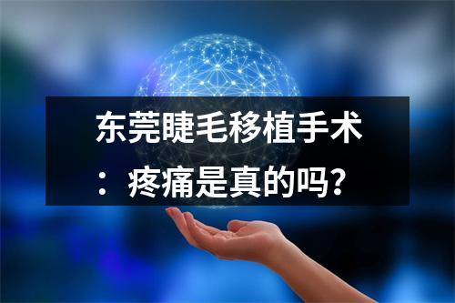 东莞睫毛移植手术：疼痛是真的吗？