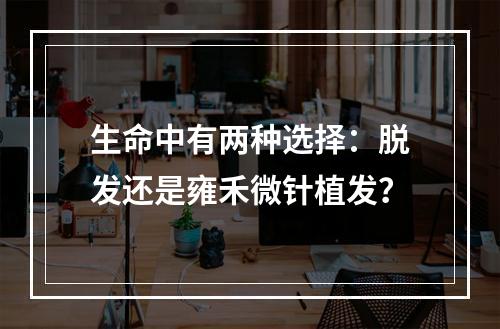 生命中有两种选择：脱发还是雍禾微针植发？