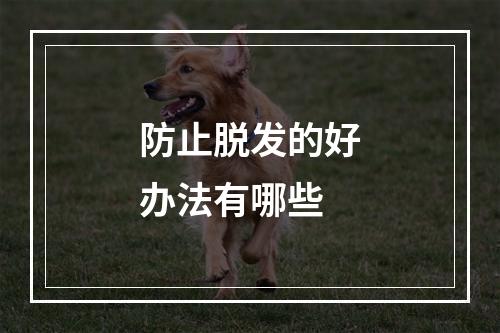 防止脱发的好办法有哪些