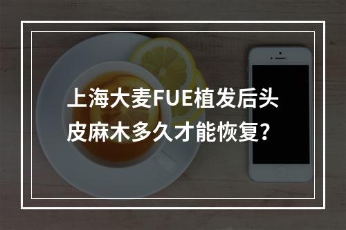 上海大麦FUE植发后头皮麻木多久才能恢复？