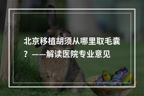 北京移植胡须从哪里取毛囊？——解读医院专业意见