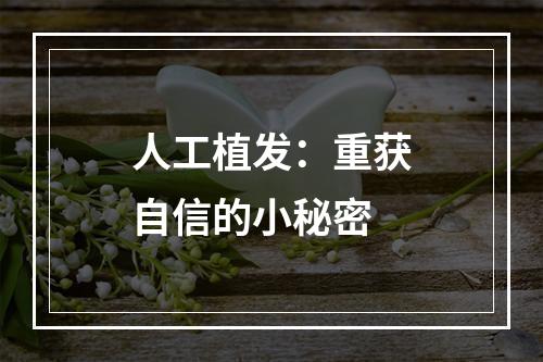 人工植发：重获自信的小秘密