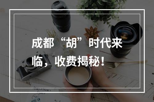 成都“胡”时代来临，收费揭秘！