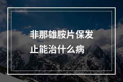 非那雄胺片保发止能治什么病