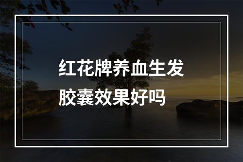 红花牌养血生发胶囊效果好吗