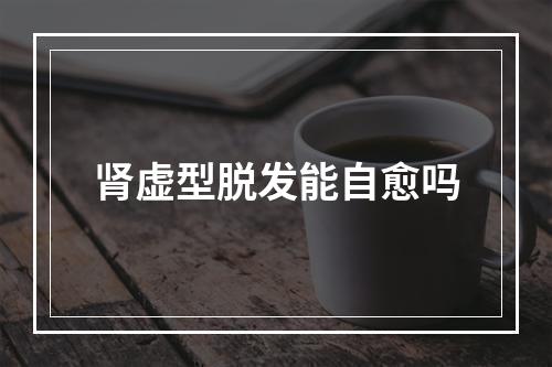 肾虚型脱发能自愈吗