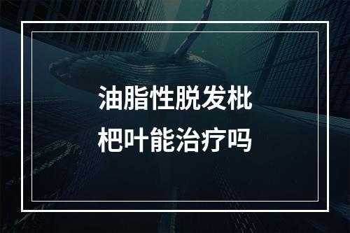 油脂性脱发枇杷叶能治疗吗