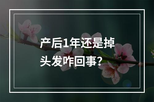 产后1年还是掉头发咋回事？