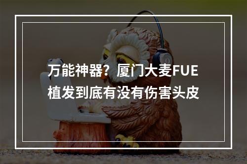 万能神器？厦门大麦FUE植发到底有没有伤害头皮