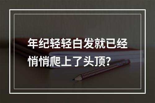 年纪轻轻白发就已经悄悄爬上了头顶？