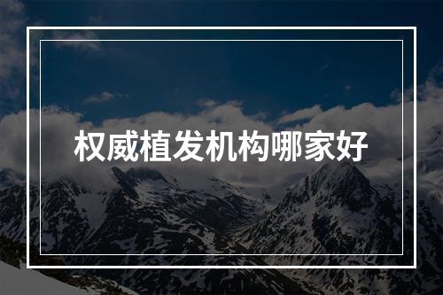 权威植发机构哪家好