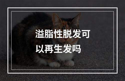 溢脂性脱发可以再生发吗