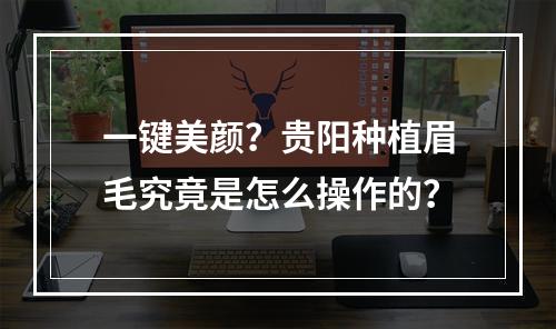 一键美颜？贵阳种植眉毛究竟是怎么操作的？