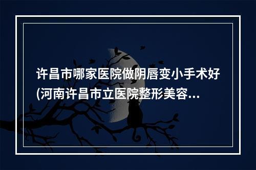 许昌市哪家医院做阴唇变小手术好(河南许昌市立医院整形美容科是行业佼佼者)