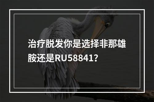 治疗脱发你是选择非那雄胺还是RU58841？