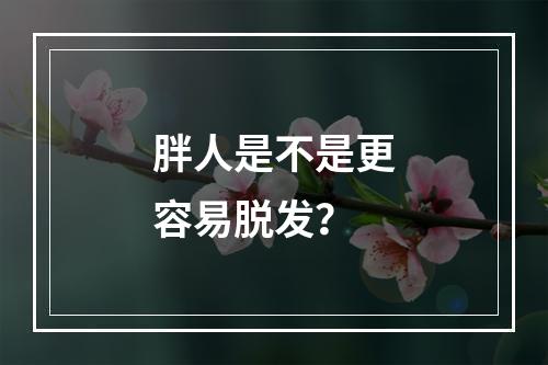 胖人是不是更容易脱发？