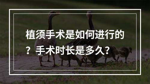 植须手术是如何进行的？手术时长是多久？