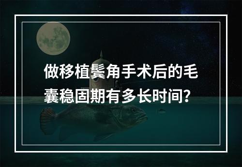 做移植鬓角手术后的毛囊稳固期有多长时间？