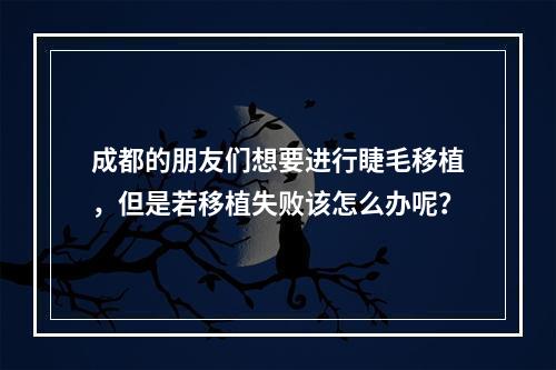 成都的朋友们想要进行睫毛移植，但是若移植失败该怎么办呢？