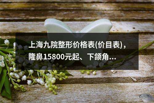 上海九院整形价格表(价目表)，隆鼻15800元起、下颌角7090元起