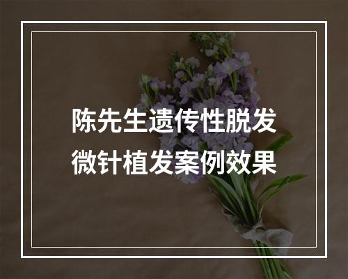 陈先生遗传性脱发微针植发案例效果