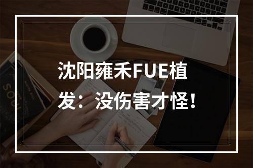 沈阳雍禾FUE植发：没伤害才怪！