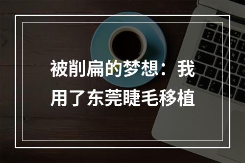 被削扁的梦想：我用了东莞睫毛移植