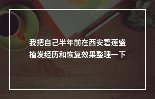 我把自己半年前在西安碧莲盛植发经历和恢复效果整理一下