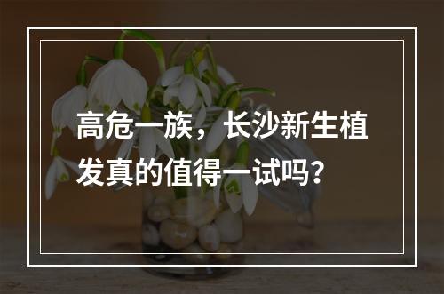 高危一族，长沙新生植发真的值得一试吗？