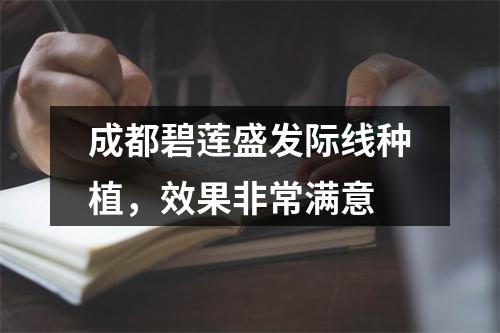 成都碧莲盛发际线种植，效果非常满意