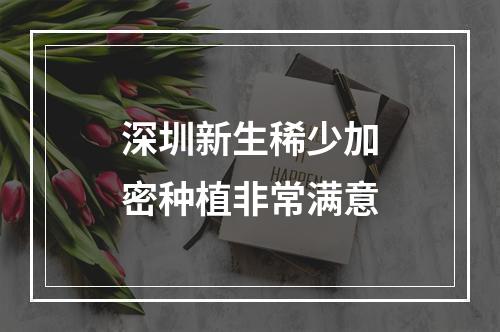 深圳新生稀少加密种植非常满意