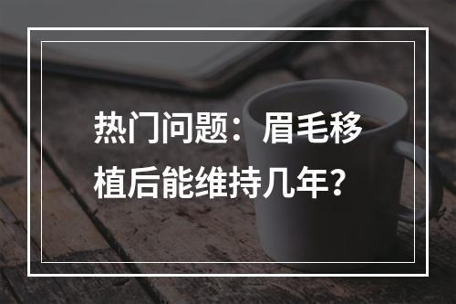 热门问题：眉毛移植后能维持几年？