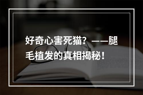 好奇心害死猫？——腿毛植发的真相揭秘！