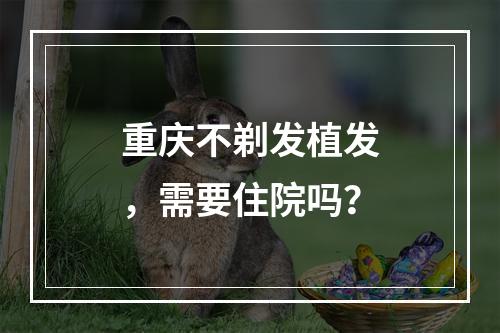 重庆不剃发植发，需要住院吗？