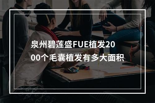 泉州碧莲盛FUE植发2000个毛囊植发有多大面积